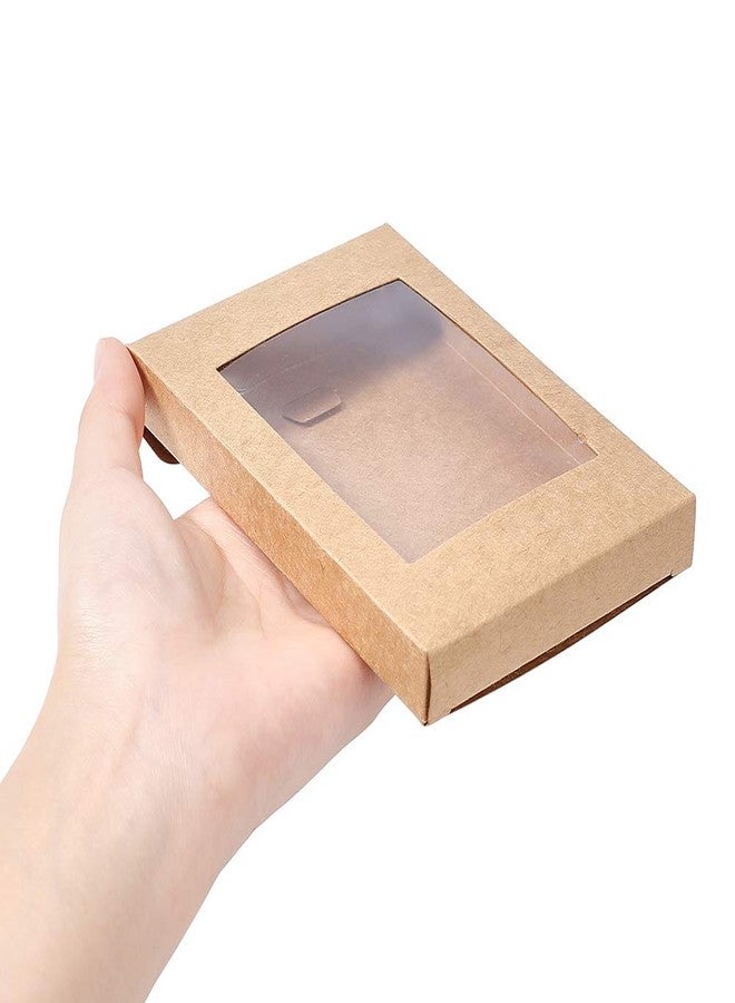 بينيكريت، 30 عبوة، علب مخبوزات من ورق كرافت، مقاس 5×3×0.6 بوصة، مع نافذة شفافة من مادة PVC، علب هدايا للحلويات والبسكويت وغيرها من المشغولات اليدوية. - Image 3